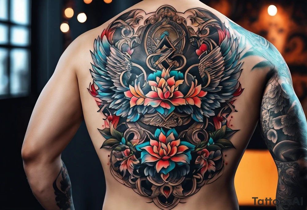 back tattoo covering the whole back design tattoo idea