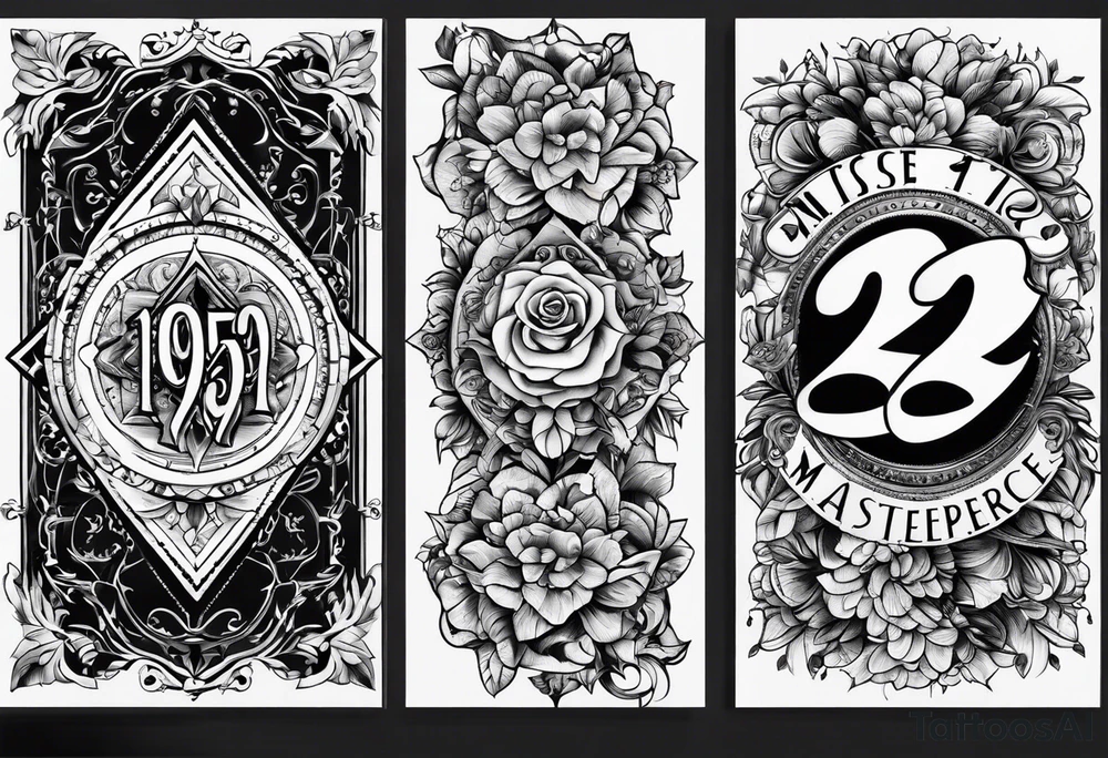 Numbers 2005, 2000 and 1997 tattoo idea