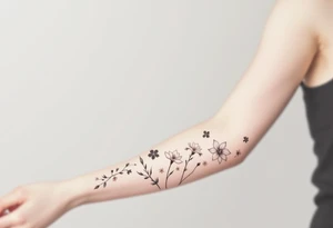 Carnation, Snowdrop, Larkspur, Water Lily, Daffodil, Clover tattoo idea