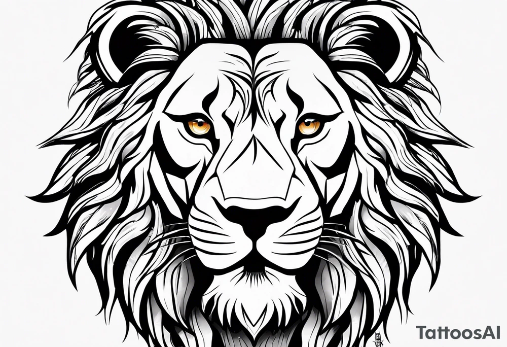 lion showing teeth tattoo idea