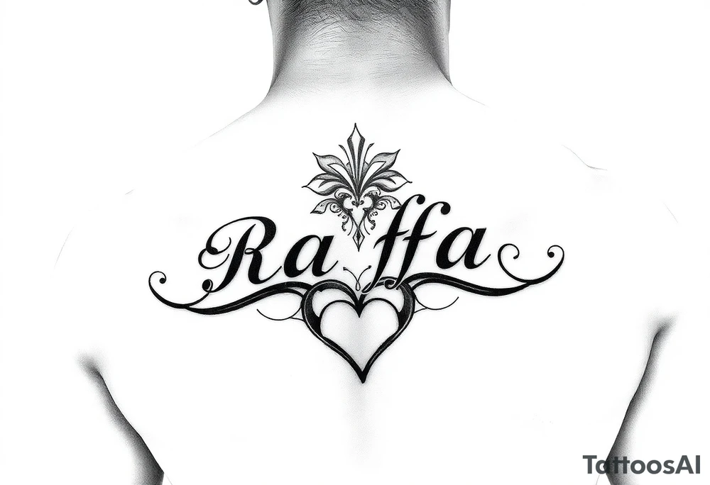Name rafa with a heart under the boobs tattoo idea