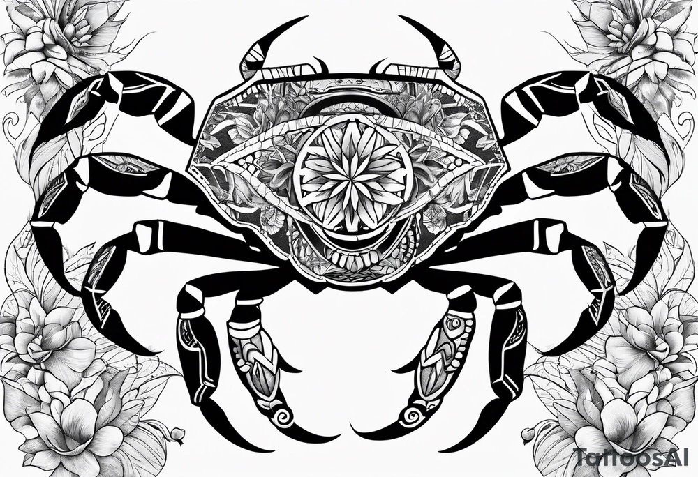 Native american,crab, flowers, dream catcher, tattoo idea