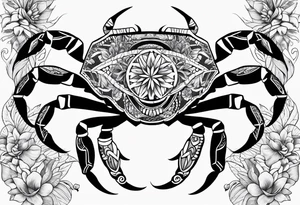 Native american,crab, flowers, dream catcher, tattoo idea