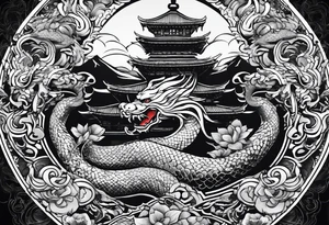 Almighty God cutting off the serpent head off tattoo idea