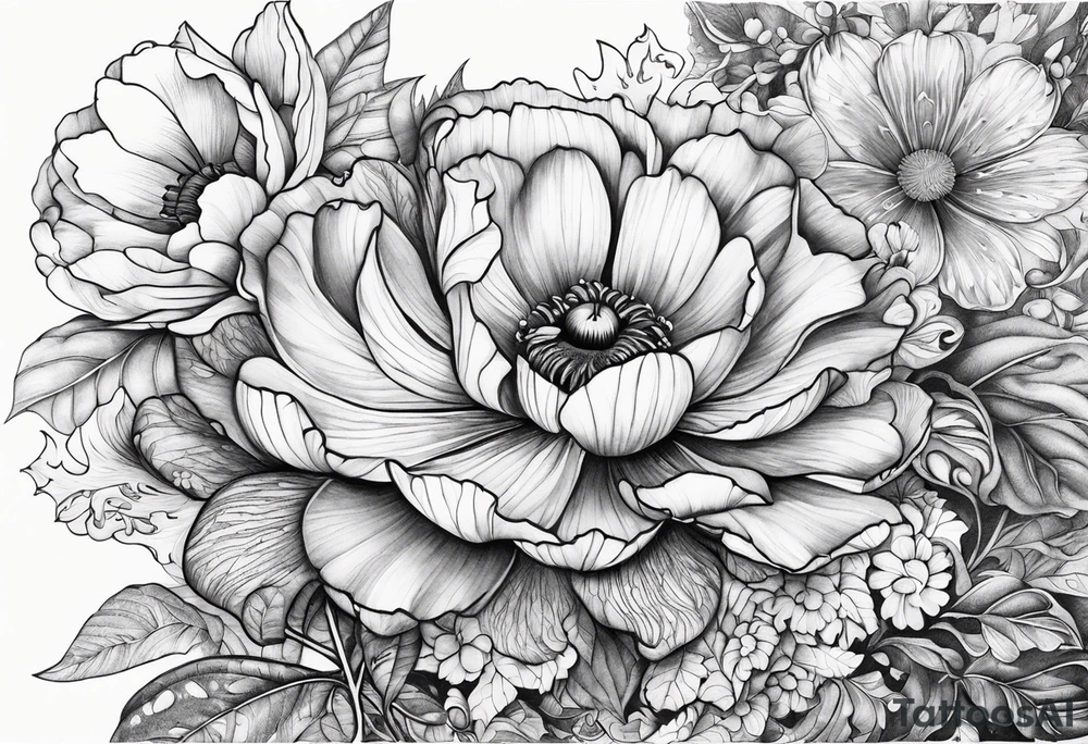 scorpio flowers tattoo idea
