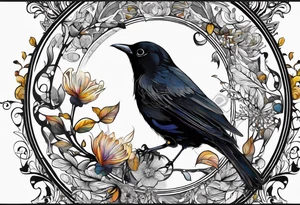 Your interpretation of the Beatles song blackbird. Be abstract and not realistic tattoo idea