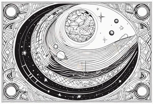 space time surface bend tattoo idea