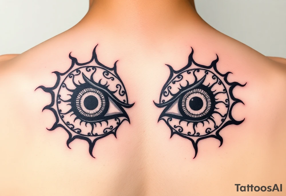 Itachi and Sasuke's mangekyo sharingan eyes side by side tattoo idea
