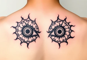 Itachi and Sasuke's mangekyo sharingan eyes side by side tattoo idea