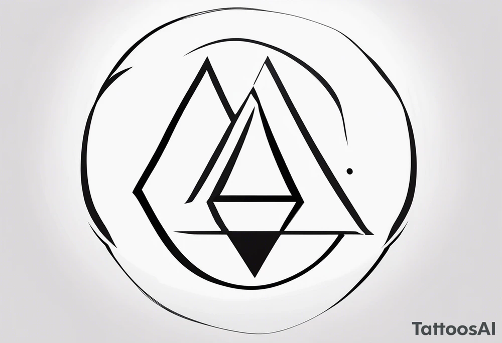 letter delta inside a chain circle, subtle, womanly, simplistic tattoo idea
