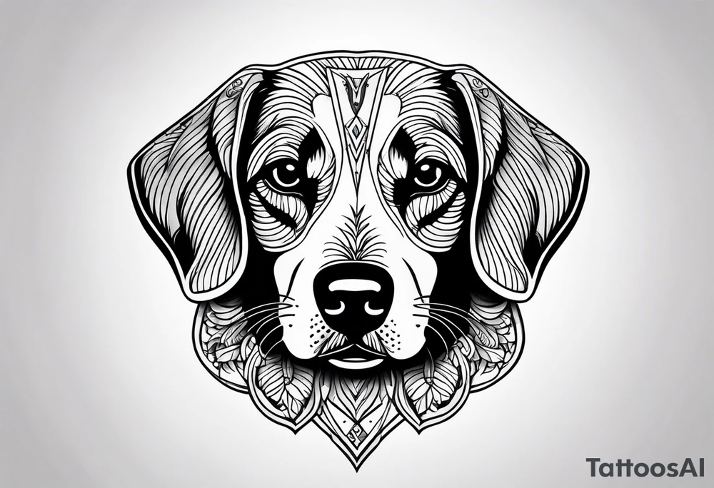 small dog tattoo minimal detail tattoo idea