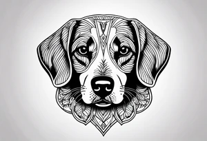 small dog tattoo minimal detail tattoo idea