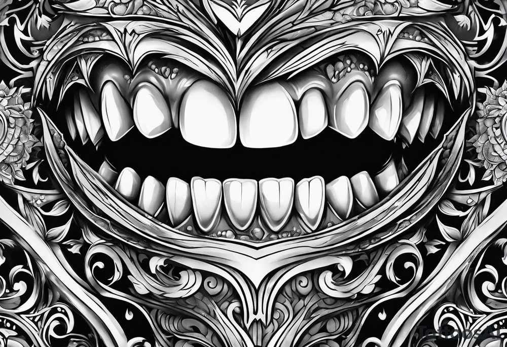 vampire teeth tattoo idea