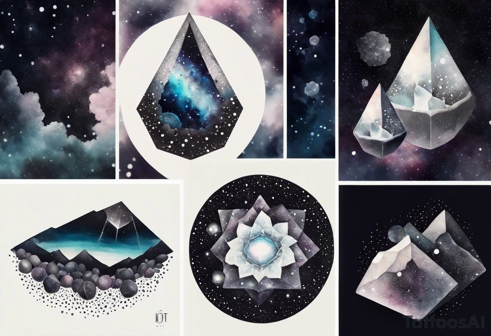 Crystal Galaxy geode cosmos tattoo idea
