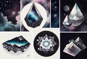 Crystal Galaxy geode cosmos tattoo idea