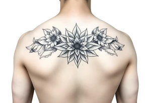 Hand or arm floral, lotus, Mandala, lines tattoo idea
