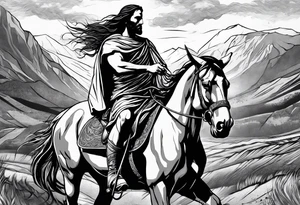 Warrior Jesus on a horse tattoo idea
