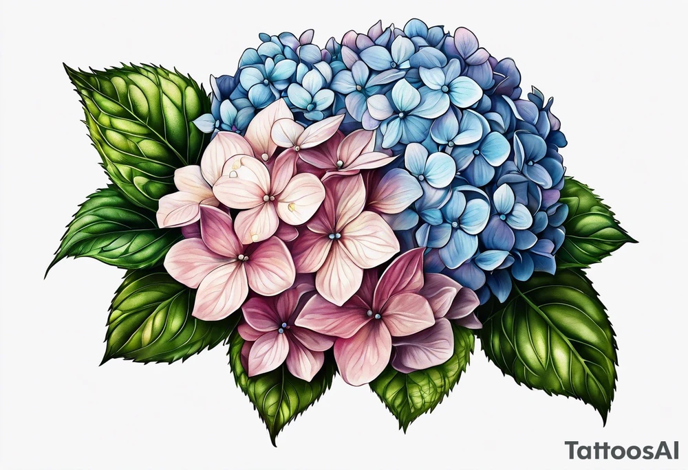 Hydrangea flowers tattoo idea