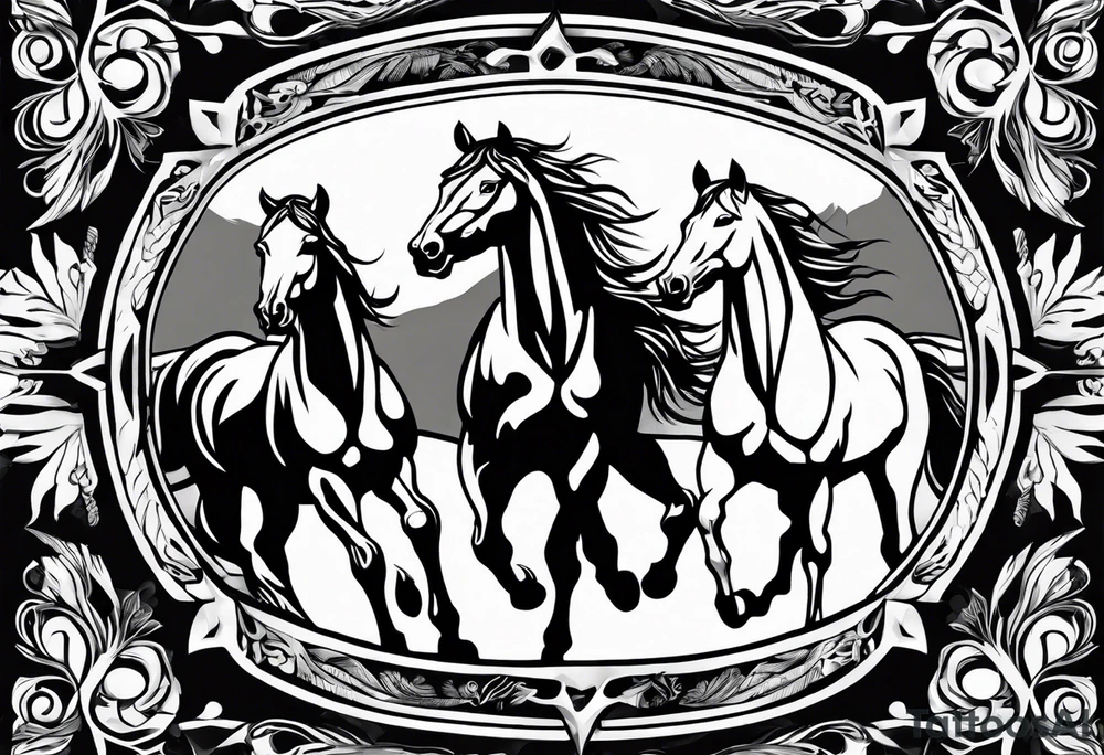 western, horses tattoo idea