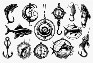 Fishing hook tattoo idea