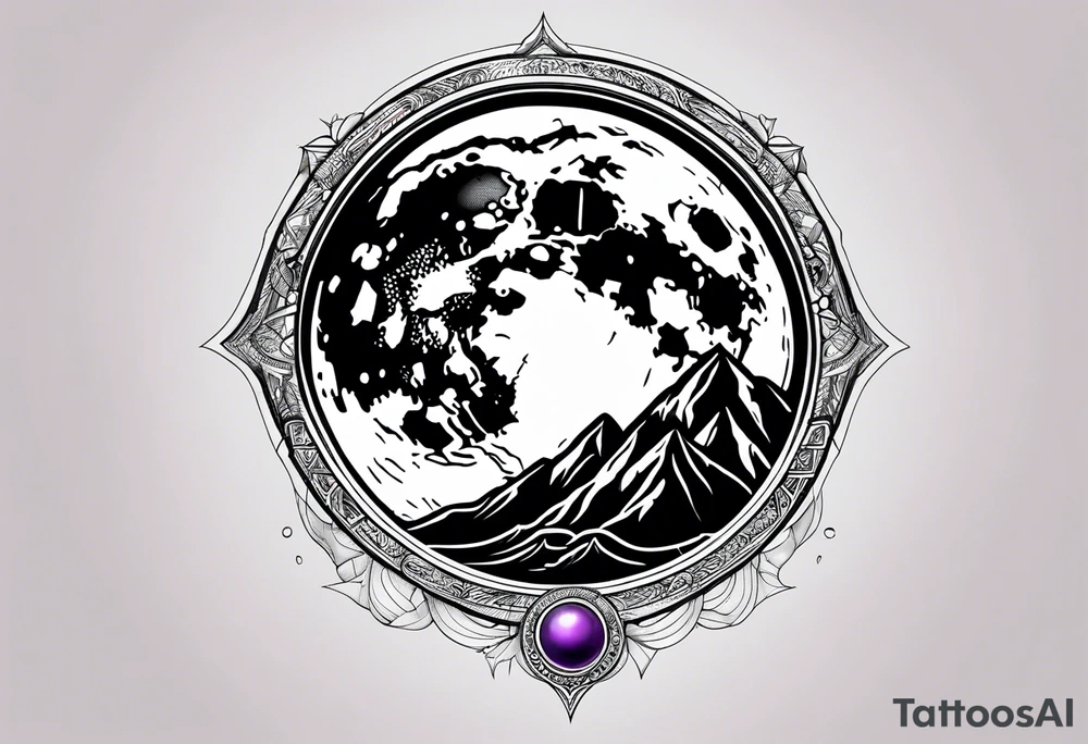 A moon made of amethyst tattoo idea