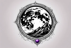 A moon made of amethyst tattoo idea