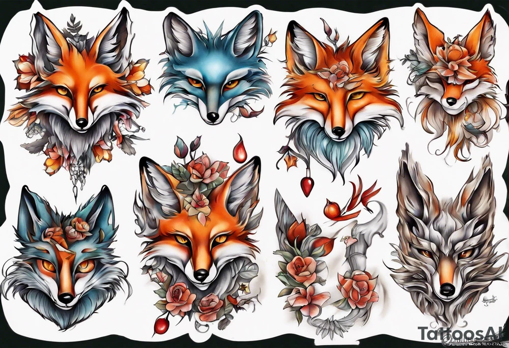 Eulenfuchs fantasie tattoo idea