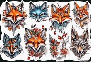 Eulenfuchs fantasie tattoo idea