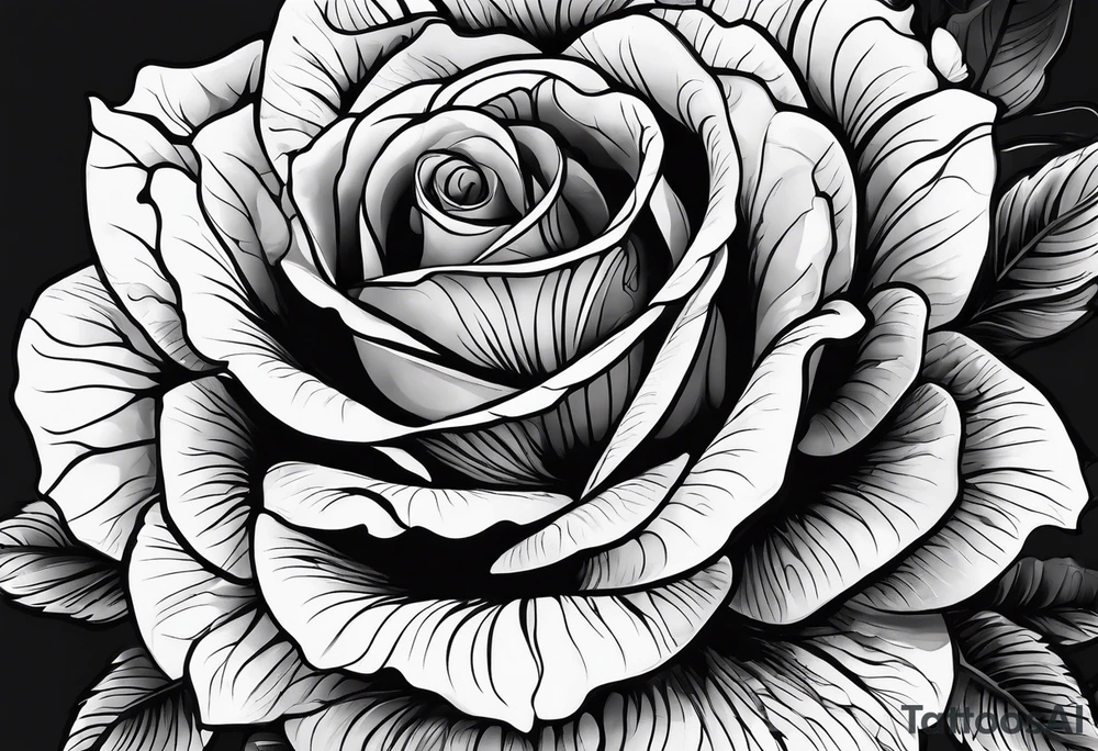 Flower rose with map of world tattoo idea