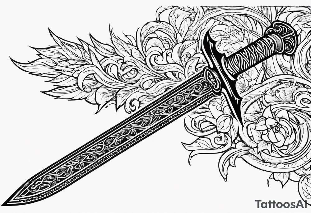 Valhalla sword warrior funeral tattoo idea