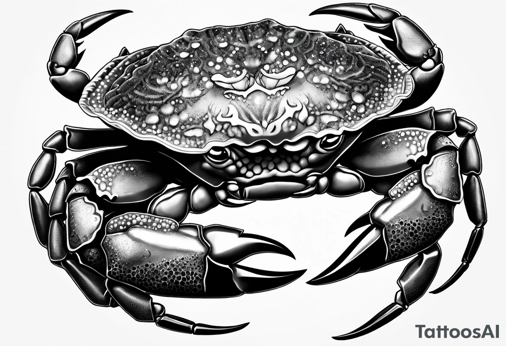 Crabs en blanco en negro con numero 69 tattoo idea