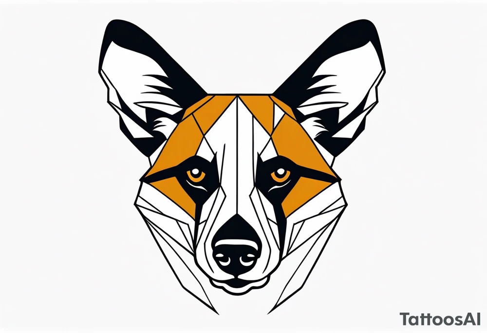 African wild dog face tattoo idea