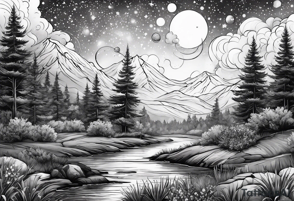 Galaxy and starts with the word  TAC tattoo idea