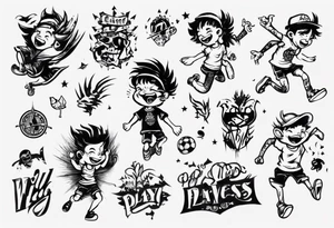 Wild kid who loves to play and jump tattoo idea