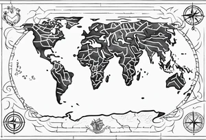 Cartographic Map Treasure tattoo idea