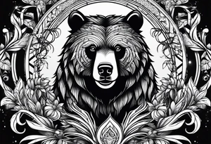 Bear protecting family tattoo idea