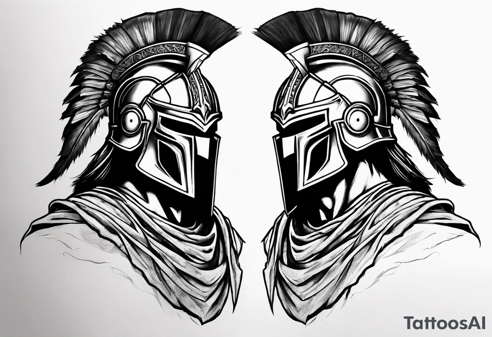 Spartan faceless warrior like the movie 300 tattoo idea