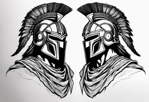 Spartan faceless warrior like the movie 300 tattoo idea