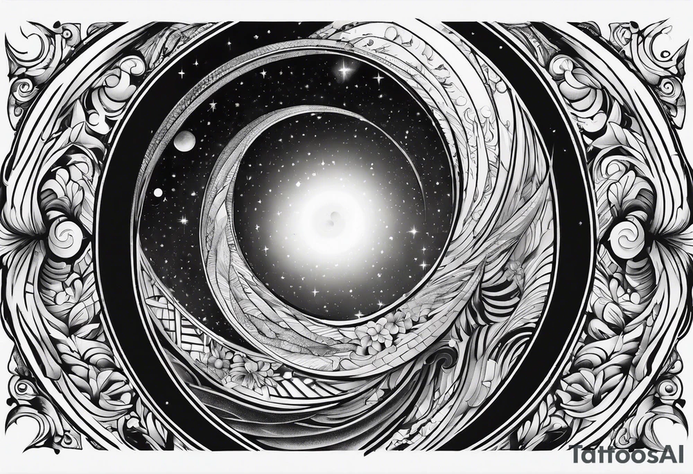 Fine line small wormhole tattoo idea