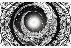 Fine line small wormhole tattoo idea