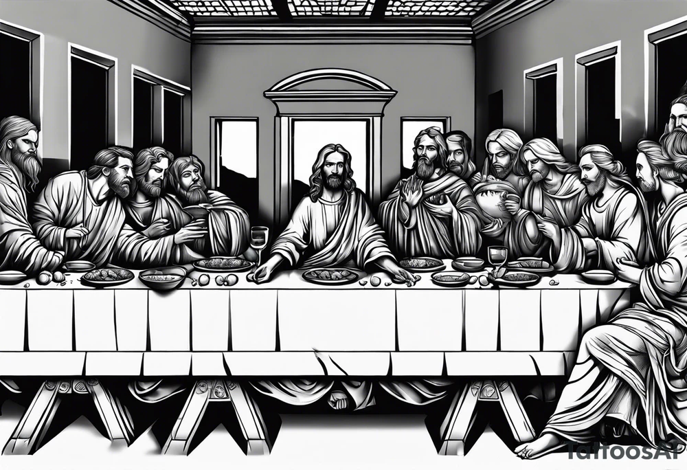 The last supper, everyone is a Skelton tattoo idea