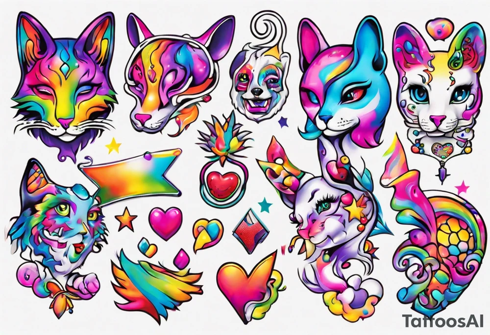 psychological session by lisa frank tattoo idea