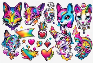 psychological session by lisa frank tattoo idea