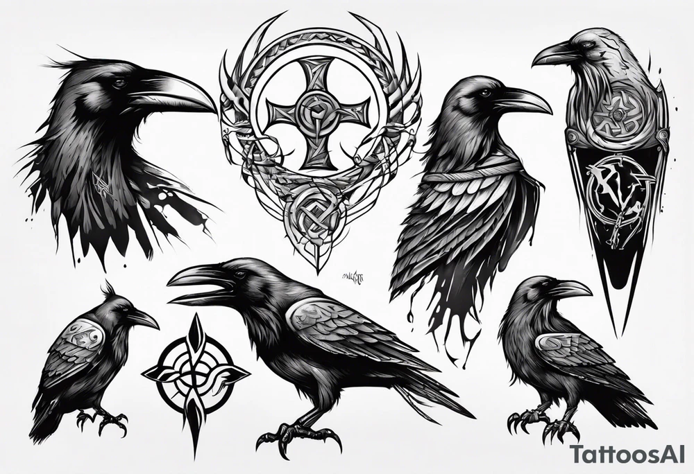 viking raven tattoo idea