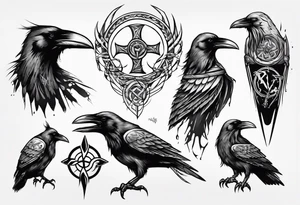 viking raven tattoo idea