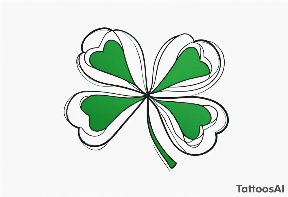 fine line three leaf clover tattoo idea