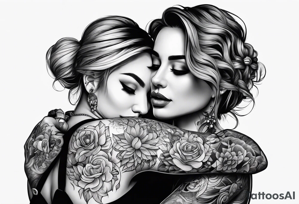 people hugging tattoo idea