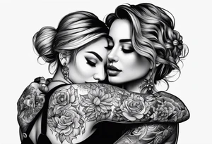 people hugging tattoo idea