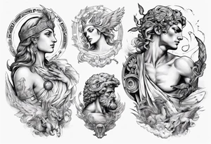 Greek Mythology upper sleeve tattoo idea