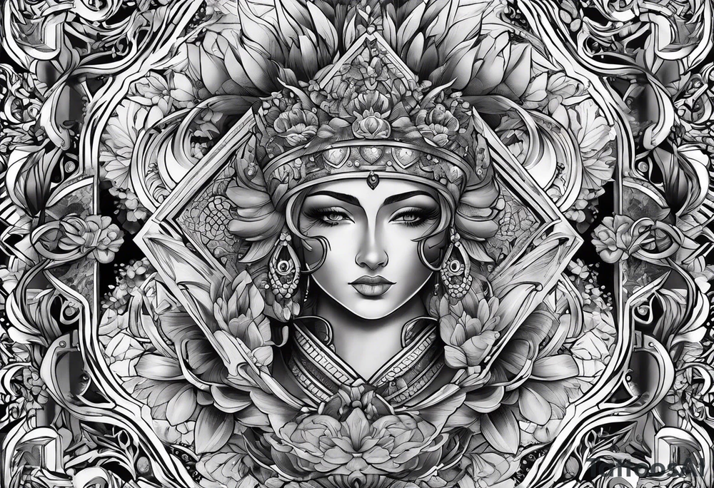 , money, rich arm sleeve tattoo idea